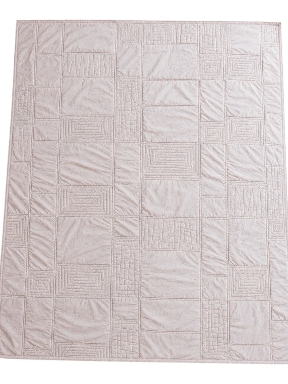 Vtg 90s Patchwork Appliqué Quilt King/CK Pick Stitch Comforter 112x95 Pink Brick